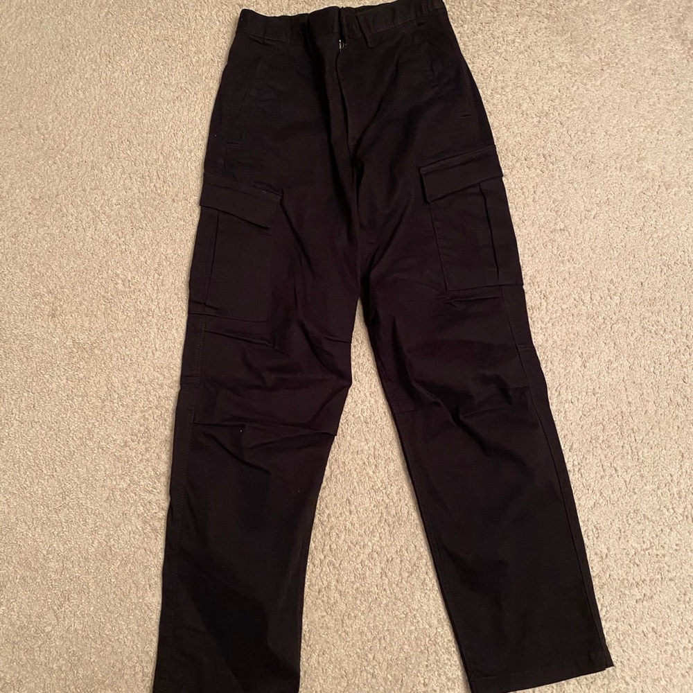 H&M Black Cargo Pants Straight-Leg Baggy